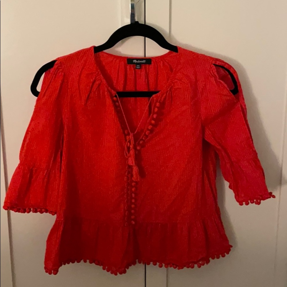 red madewell blouse